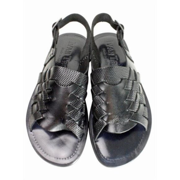 William Men’s Black Sandals Shoes, Italian Leather Shoes main image 9
